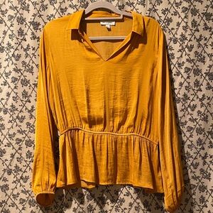 Calligraphie Mustard Blouse for Women